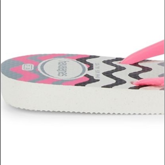 NWT Fits 8.5 - 10 Havaianas Slim Harmony WAVE Flip-Flop White Sole Pink Strap - Picture 9 of 13